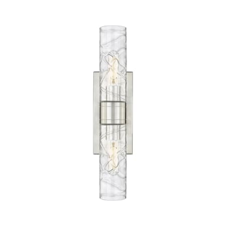 A large image of the Innovations Lighting 617-2W-3-18 Ballston Urban Vanity Satin Nickel / Deco Swirl