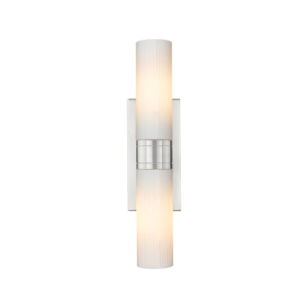 A large image of the Innovations Lighting 617-2W-3-18 Ballston Urban Vanity Satin Nickel / Striped White