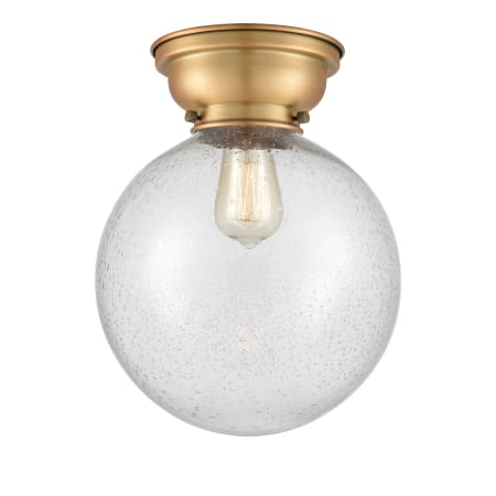 A large image of the Innovations Lighting 623-1F-11-10 Beacon Semi-Flush Brushed Brass / Seedy