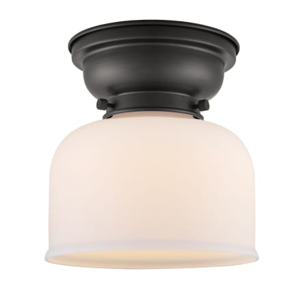 A large image of the Innovations Lighting 623-1F Large Bell Matte Black / Matte White