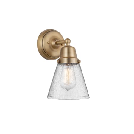 A large image of the Innovations Lighting 623-1W-12-6 Cone Sconce Brushed Brass / Seedy