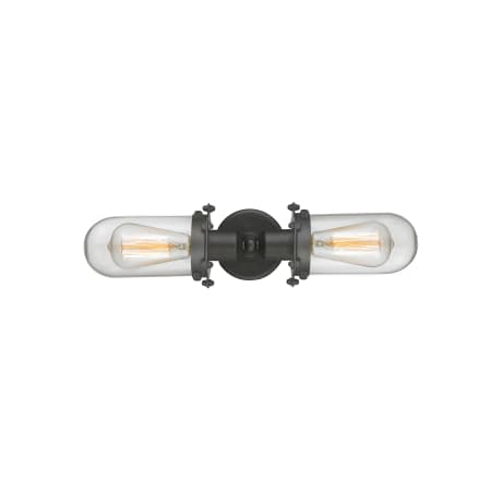 A large image of the Innovations Lighting 900-2W Centri Short Oil Rubbed Bronze / Clear