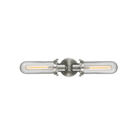 A large image of the Innovations Lighting 900-2W Centri Tall Brushed Satin Nickel / Clear