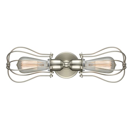 A large image of the Innovations Lighting 900-2W Bell Cage Brushed Satin Nickel