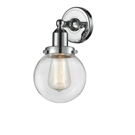 A large image of the Innovations Lighting 900H-1W Globe Polished Chrome / Clear