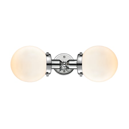 A large image of the Innovations Lighting 900H-2W Globe Polished Chrome / Matte White