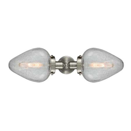 A large image of the Innovations Lighting 900H-2W Acorn Brushed Satin Nickel / Clear Crackle