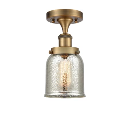 A large image of the Innovations Lighting 916-1C-11-5 Bell Semi-Flush Brushed Brass / Silver Plated Mercury
