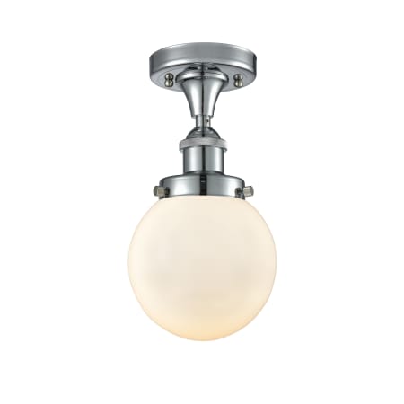 A large image of the Innovations Lighting 916-1C Beacon Polished Chrome / Matte White