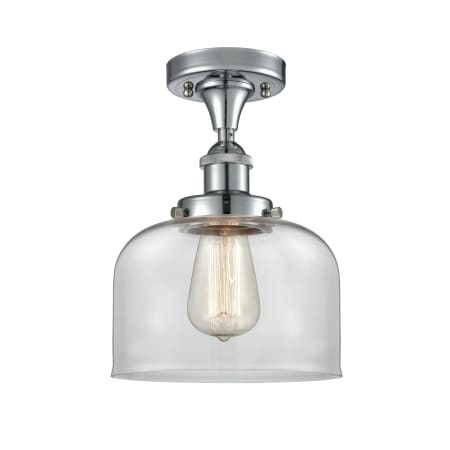 A large image of the Innovations Lighting 916-1C Large Bell Polished Chrome / Clear