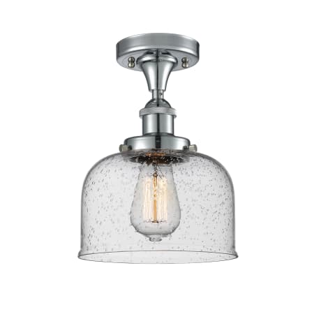 A large image of the Innovations Lighting 916-1C Large Bell Polished Chrome / Seedy