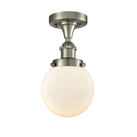 A large image of the Innovations Lighting 916-1C Beacon Brushed Satin Nickel / Matte White