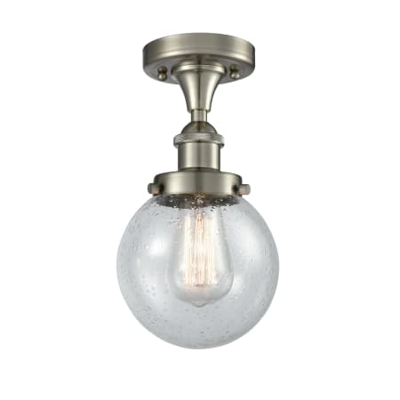 A large image of the Innovations Lighting 916-1C Beacon Brushed Satin Nickel / Seedy