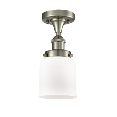A large image of the Innovations Lighting 916-1C Small Bell Brushed Satin Nickel / Matte White
