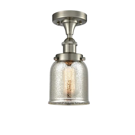 A large image of the Innovations Lighting 916-1C-11-5 Bell Semi-Flush Brushed Satin Nickel / Silver Plated Mercury