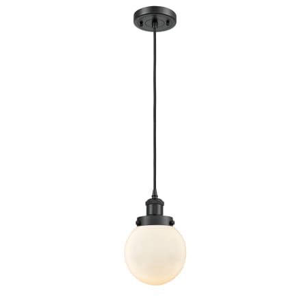 A large image of the Innovations Lighting 916-1P Beacon Matte Black / Matte White