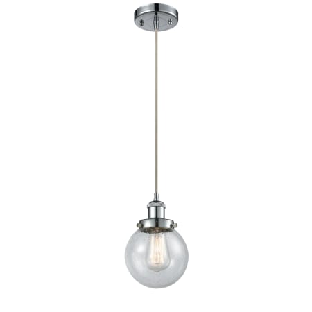 A large image of the Innovations Lighting 916-1P Beacon Polished Chrome / Seedy