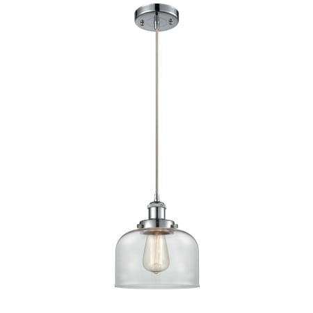 A large image of the Innovations Lighting 916-1P Large Bell Polished Chrome / Clear