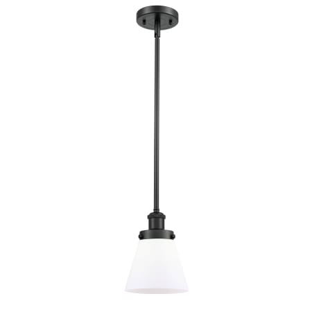 A large image of the Innovations Lighting 916-1S Small Cone Matte Black / Matte White