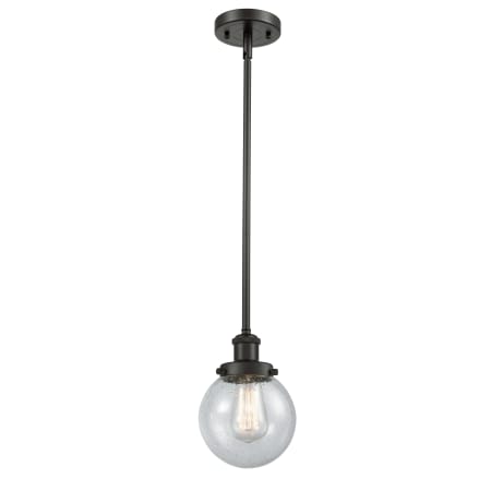 A large image of the Innovations Lighting 916-1S Beacon Oil Rubbed Bronze / Seedy
