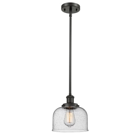 A large image of the Innovations Lighting 916-1S Large Bell Oil Rubbed Bronze / Seedy