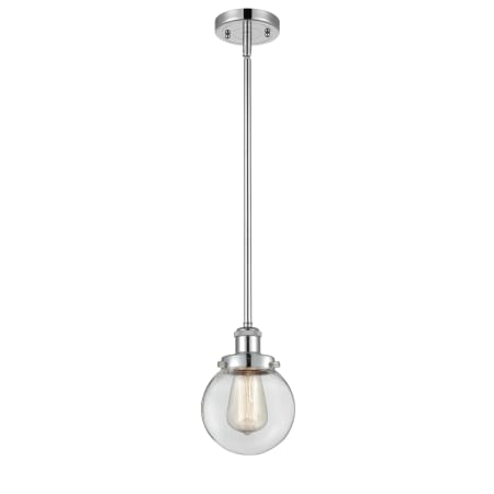A large image of the Innovations Lighting 916-1S Beacon Polished Chrome / Clear