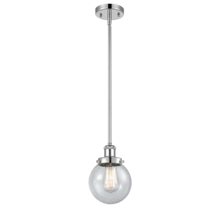 A large image of the Innovations Lighting 916-1S Beacon Polished Chrome / Seedy
