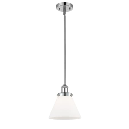 A large image of the Innovations Lighting 916-1S Large Cone Polished Chrome / Matte White