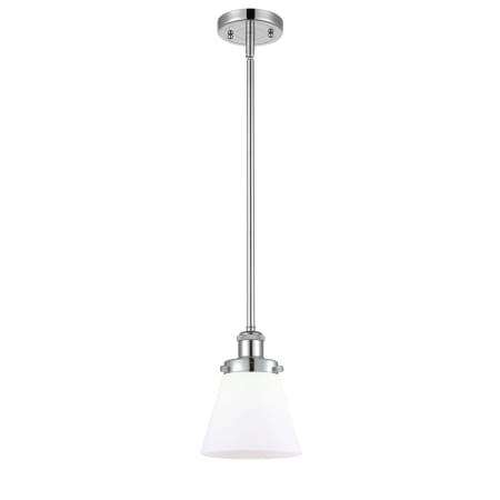 A large image of the Innovations Lighting 916-1S Small Cone Polished Chrome / Matte White