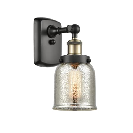 A large image of the Innovations Lighting 916-1W-12-5 Bell Sconce Black Antique Brass / Silver Plated Mercury