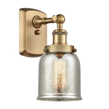 A large image of the Innovations Lighting 916-1W-12-5 Bell Sconce Brushed Brass / Silver Plated Mercury