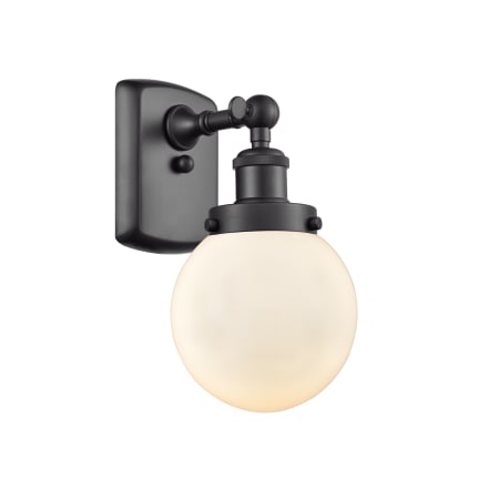 A large image of the Innovations Lighting 916-1W Beacon Matte Black / Matte White