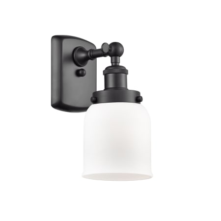 A large image of the Innovations Lighting 916-1W Small Bell Matte Black / Matte White