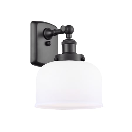 A large image of the Innovations Lighting 916-1W Large Bell Matte Black / Matte White