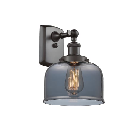 A large image of the Innovations Lighting 916-1W Large Bell Oil Rubbed Bronze / Plated Smoke