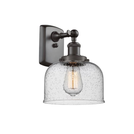 A large image of the Innovations Lighting 916-1W Large Bell Oil Rubbed Bronze / Seedy
