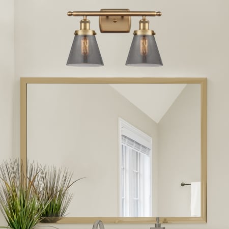 A large image of the Innovations Lighting 916-2W-11-16 Cone Vanity Alternate Image