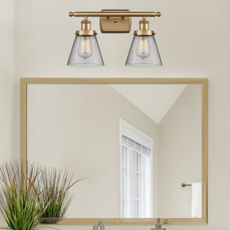 A large image of the Innovations Lighting 916-2W-11-16 Cone Vanity Alternate Image