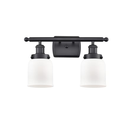A large image of the Innovations Lighting 916-2W Small Bell Matte Black / Matte White