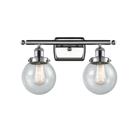 A large image of the Innovations Lighting 916-2W Beacon Polished Chrome / Seedy