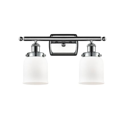 A large image of the Innovations Lighting 916-2W Small Bell Polished Chrome / Matte White