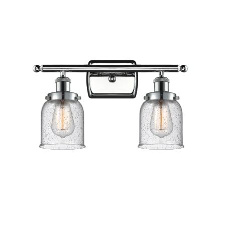 A large image of the Innovations Lighting 916-2W Small Bell Polished Chrome / Seedy