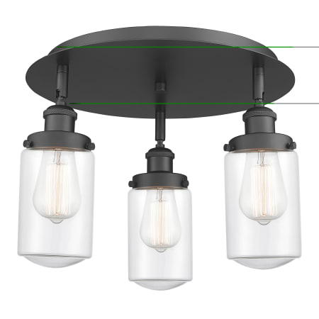 A large image of the Innovations Lighting 916-3C-10-17 Dover Flush Alternate Image