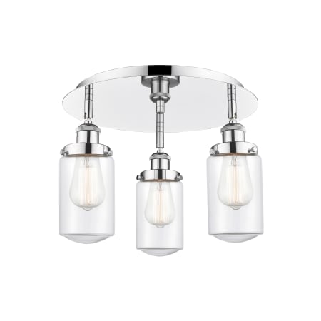 A large image of the Innovations Lighting 916-3C-10-17 Dover Flush Alternate Image