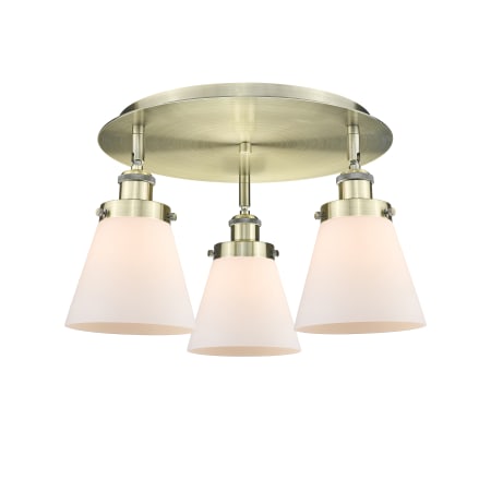 A large image of the Innovations Lighting 916-3C-10-18 Cone Flush Alternate Image