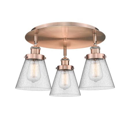 A large image of the Innovations Lighting 916-3C-10-18 Cone Flush Alternate Image