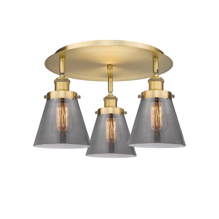 A large image of the Innovations Lighting 916-3C-10-18 Cone Flush Alternate Image