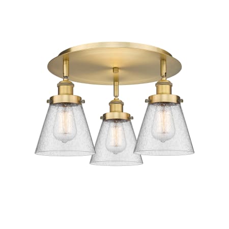 A large image of the Innovations Lighting 916-3C-10-18 Cone Flush Alternate Image