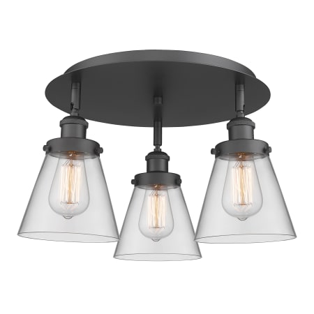 A large image of the Innovations Lighting 916-3C-10-18 Cone Flush Alternate Image