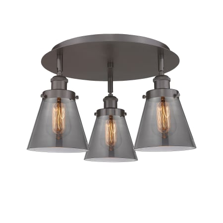 A large image of the Innovations Lighting 916-3C-10-18 Cone Flush Alternate Image